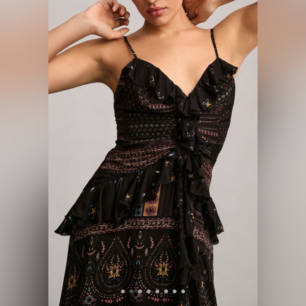Anthropologie Let Me Be Sheer Printed V-Neck Midi Dress, Various Sizes, NWT - Picture 4 of 9